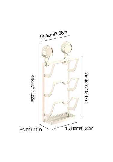 Suntek Paslanmaz Çelik Vantuzlu Tencere Kapağı Düzenleyici Beyaz