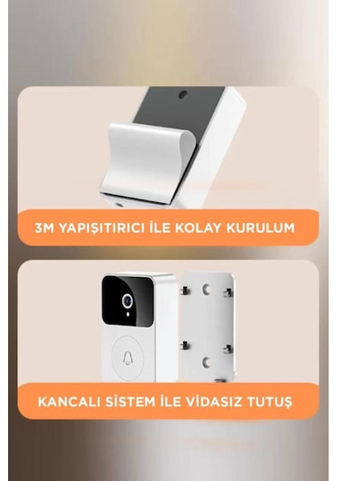 X9 Akıllı Su Geçirmez Kamerali Gece Görüşlü Kablosuz Kapı Zili