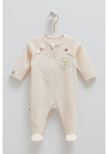 Caramell Good Baby Önden Fermuarlı Tulum Bej