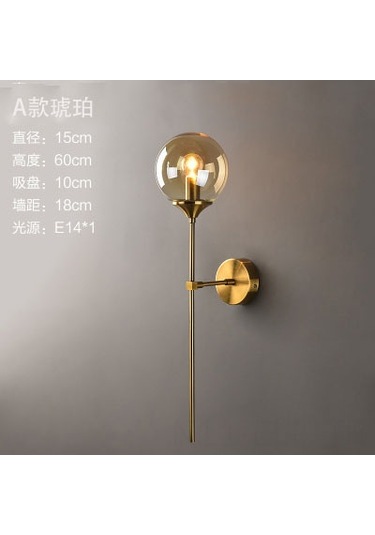 Modern Minimalist Cam Duvar Lambası Oturma Odası İskandinav Yaratıcı Yatak Odası Başucu Lambası Ayna Önü Koridor Arka Duvar Lambası Ampulsüz Tip A Kehribar. Kehribar