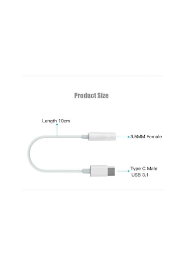 Zte Axon 9 Pro Type C To 3.5Mm Kulaklık Çevirici Dönüştürücü