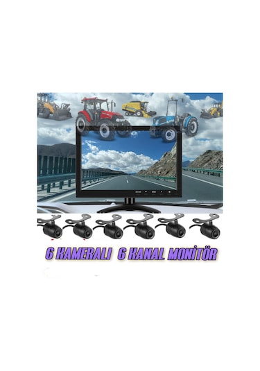 10 İnç 6 Kanallı 6 Kameralı Araç Monitörü Twogo Go-6006