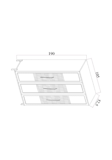 Tocco Platin 3 Kapaklı Country Gardırop