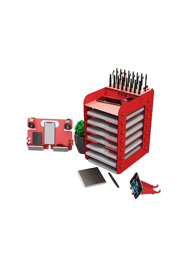 Kuk Design Robinia A4 Evrak Rafı Ofis Masaüstü Organizer Set Siyah