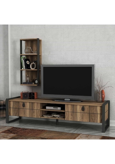 Dekorister Exclusive Lost Metal Tv Ünitesi Ceviz