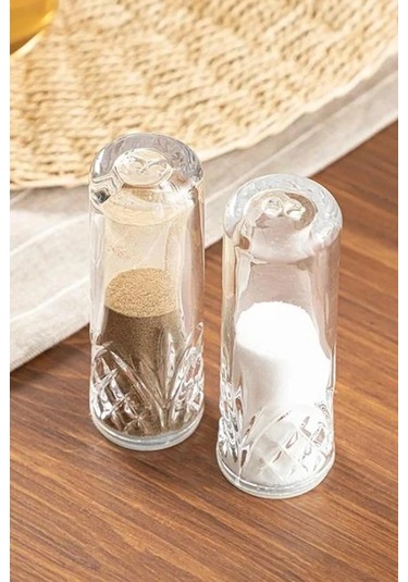 Periboia 2li Akrilik Tuzluk Biberlik Seti - Şeffaf Tuzluk Cam D Çok Renkli