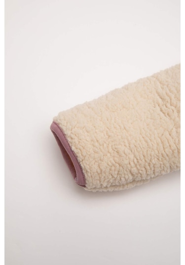 DeFacto Kız Bebek 2'li Takım Pelüş Fermuarlı Dik Yaka Sweatshirt Beli Lastikli Alt D6706A524WNBE216