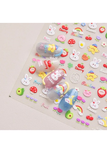 Taze Tatlı Meyve Tasarım 3d Kendinden Yapışkanlı Tırnak Sanat Süslemeleri Çıkartmalar Limon Kiraz 5d Yumuşak Kabartmalar Tırnak Çıkartmaları Toptan Koyu Cilt