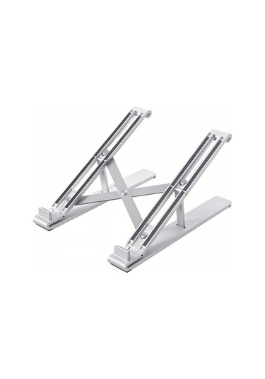 Kangvka Alüminyum Ergonomik Dizüstü Bilgisayar Tutucu, 4 Seviye Yükseklik Ayarı, 8-17.3 İnç Uyumlu, Soğutma Özelliği, Taşınabilir Klip Gümüş