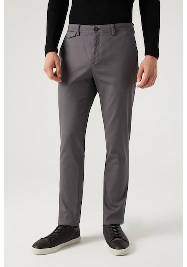 Twn Slim Fit Antrasit Armürlü Chino Pantolon 6ecc3s208232m