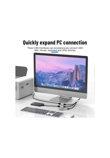 Usb'den 3 Usb 2.0 Hub Çift 4 Portlu Çoklu Ayırıcı Adaptör Otg Pc Dizüstü Bilgisayar Yüzey Aksesuarları Usb A Uzatma Güç Verisi