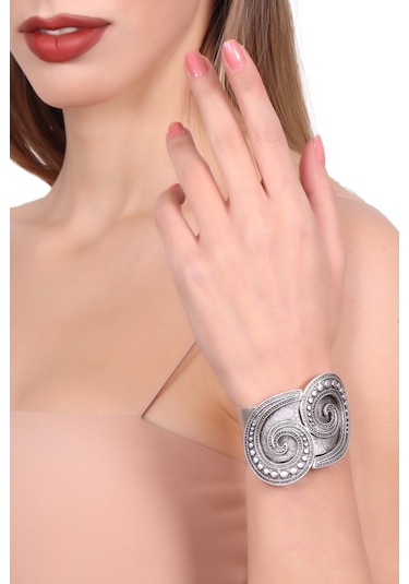 Kadın Antik Gümüş Kaplama Yaşam Döngüsü Bileklik Gümüş