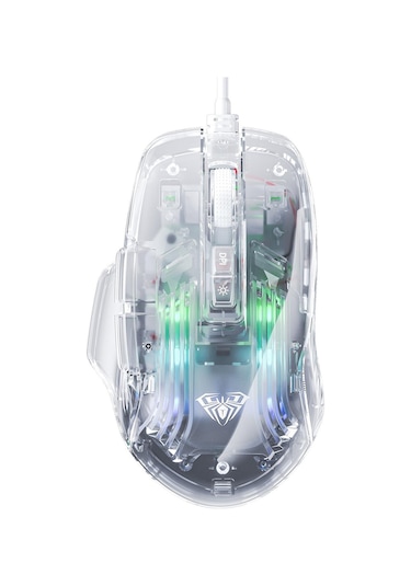 Aula S80 7200 DPI 7 Tuşlu RGB Şeffaf Optik Oyuncu Mouse