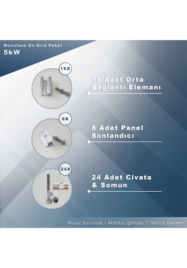 5kw Monofaz On-grid Paket Sistem