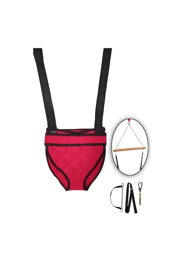 Indirimsmart Bundera Eko Üçlü Set Kırmızı Bebek Hamak Beşik Hoppala Zıpzıp