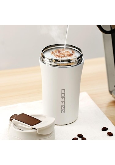 Yeşil 400 Ml Çift Paslanmaz Çelik 304 Kahve Kupa Sızdırmaz Termos Seyahat Termos Kupa Thermosmug Su Şişesi Hediyeler Için