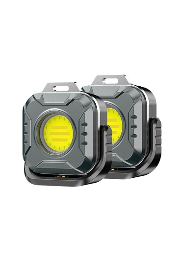 Geeksen 2'li Paket Mini Cob Çalışma Lambası - Taşınabilir, Sürekli Manyetik Taban, 1200mah Pil, Su Geçirmez, 4 Seviye Led Göstergesi, Renk Sıcaklığı Ayarlama Çok Renkli