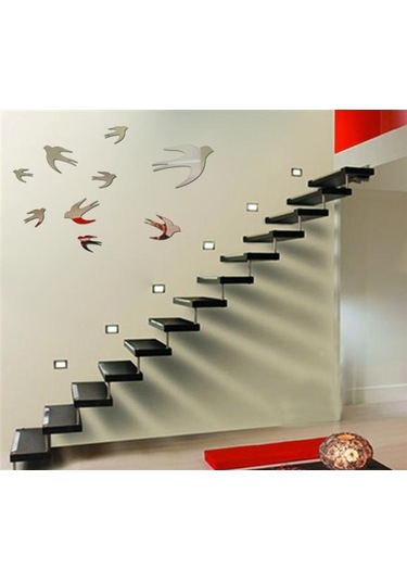 Kırlangıçlar Dekoratif Ayna Gümüş