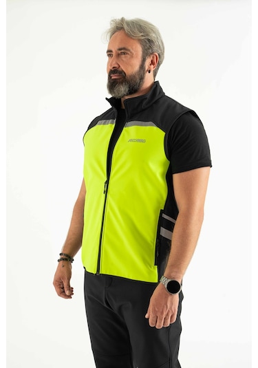 Reflektörlü Softshell Motosiklet Ve Iş Güvenliği Yeleği