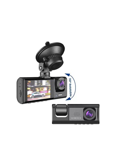 Zilinn 3 Lensli Sürüş Kaydedici, Arabanın Önünde, Arkasında, Arabanın İçinde, Geniş Açılı Kamera, Yüksek Çözünürlüklü 1080p Çekim Yapabilir