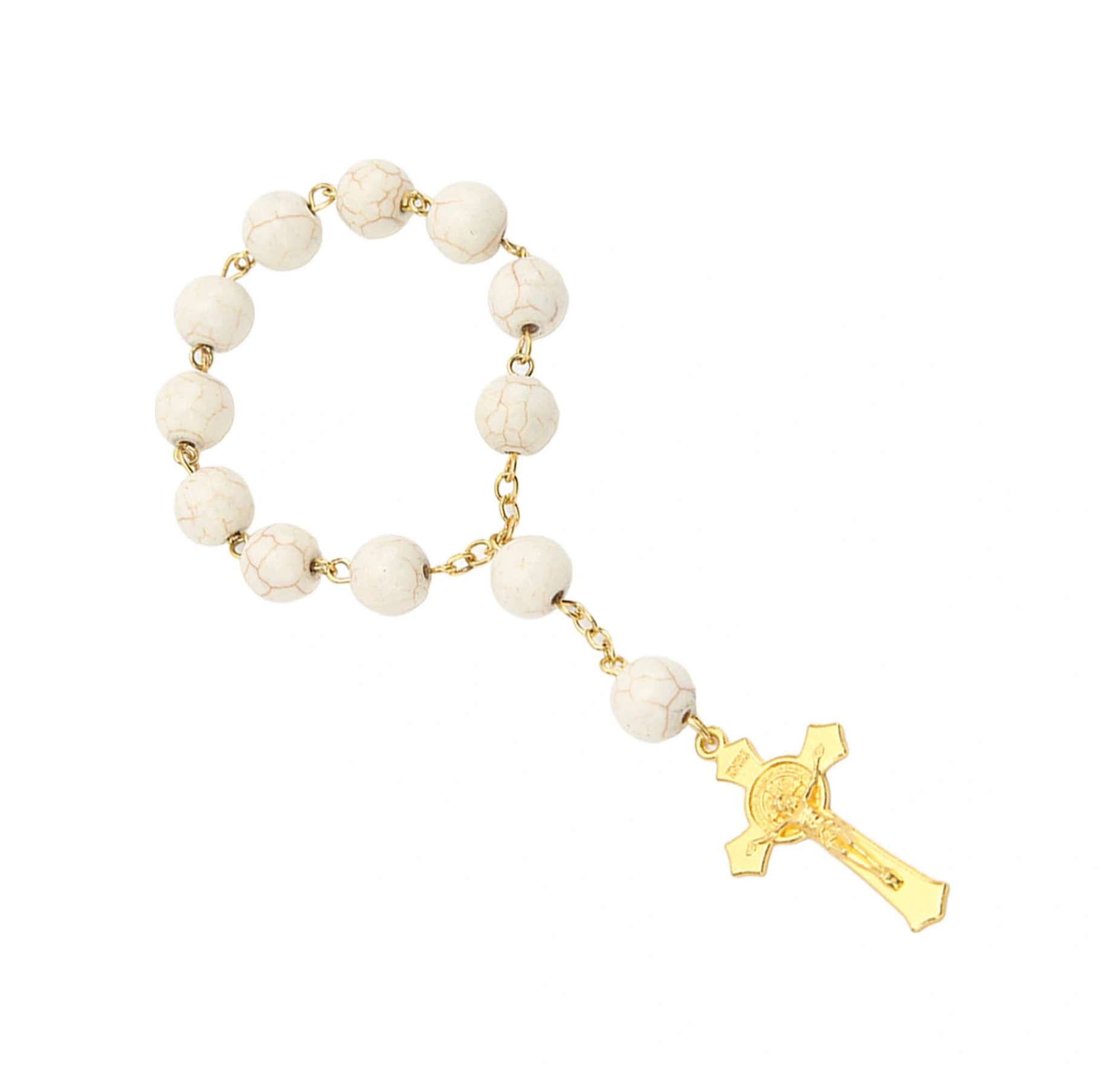 Wezone Kutsal Benito Madalyonlu Mavi Turkuaz Ve Alaşım Araba Ayna Asısı - Katolik Zikirmatik, Dini , Dekoratif Takı, Erkek/kadın İçin Rf23-zsn010