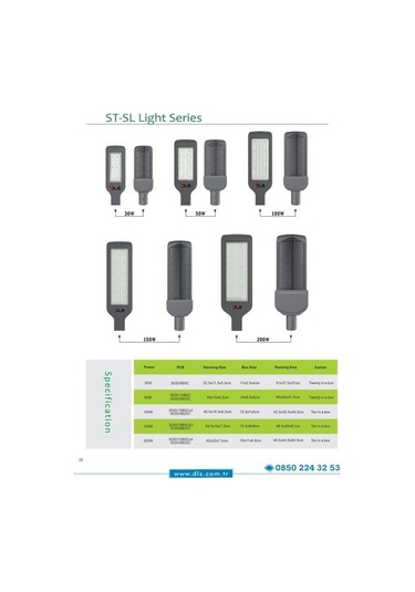 30w Led Yol Sokak Armatür Dls Park Bahçe Çevre Site Bina Dış Meka