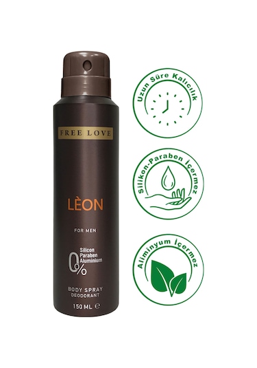 Free Love Leon Erkek Deodorant 3 x 150 ML