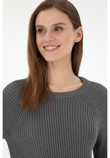 U.s. Polo Assn. Kadın Gri Melanj Kazak /triko 50297095-vr086 GRİ MELANJ Gri Melanj