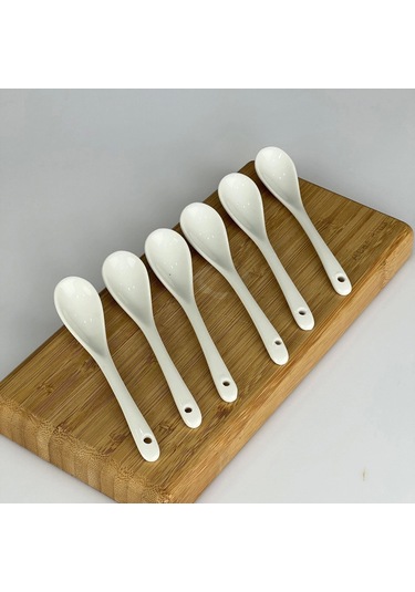 Porselen 6'lı Kaşık GÜmüş