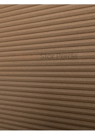 Kahve Honeycomb Plise %100 Isı Ve Işık Geçirmez Katlanır Cam Balkon Perdesi - Salon Perdesi-004 Kahve