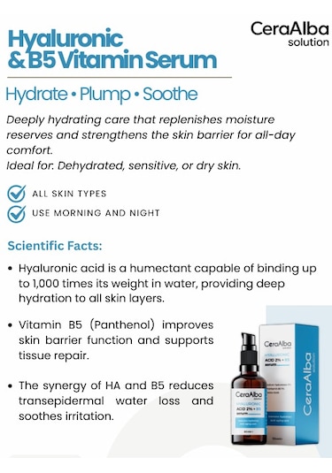Ceraalba Hyaluronik & B5 Vitamin Serumu