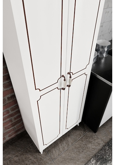 Kznhome 2 Kapaklı 5 Bölmeli Geniş Mutfak Kavanoz Erzak Kiler Dolabı