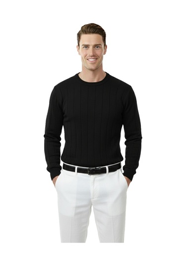 Deepsea Siyah Dar Kesim Likralı Erkek Triko Kazak Bisiklet Yaka Şık Tasarım 2605433 Siyah Deepsea Siyah Dar Kesim Likralı Erkek Triko Kazak Bisiklet Yaka Şık Tasarım 2605433 Siyah