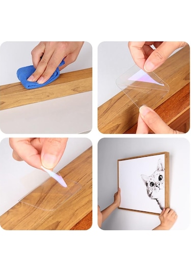 Şeffaf Çift Taraflı Bant Nano Sihirbaz Bant Duvara Yapıştırılan Isıya Dayanıklı Su Geçirmez 20pcs