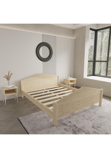 Milano Model Vernikli Çam Ahşap Karyola-98 140 x 200