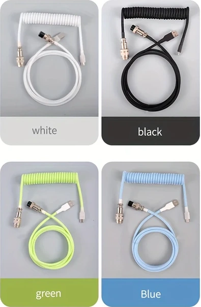 Sunshine011 Mekanik Klavye Kıvrımlı Kablo Usb C Usb Aviator Oyun Bilgisayar Aksesuar Mavi 118.11 İnç