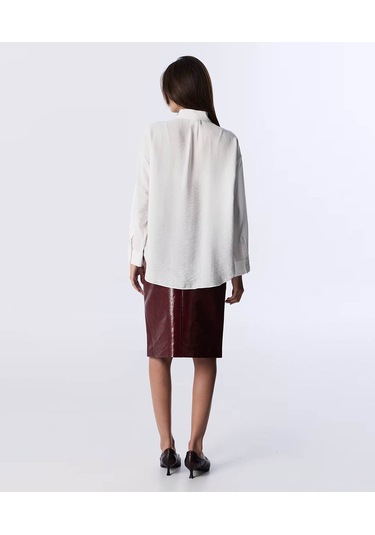 Twist Cepli Basic Ekru Kadın Gömlek Tw6250025081 Ekru