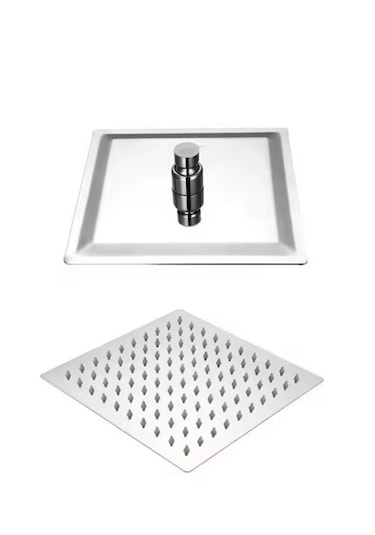 Faumix Ka120 Krom Kare Paslanmaz Çelik Tepe Duş Başlığı 25cm 25cm Krom