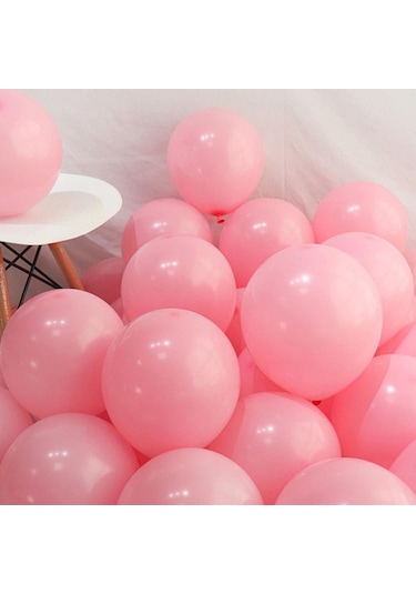 100 Lü Adet Pembe Soft Makaron Balon. Mat Pastel Balon Parti Süsü
