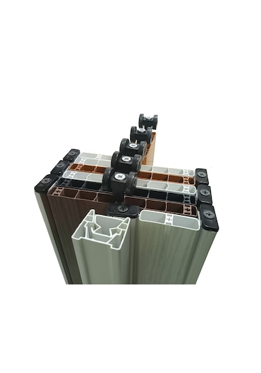 Penguen Akordiyon Kapı Bayaz Camlı En 88-102 Cm Arası Boy 220 Cm