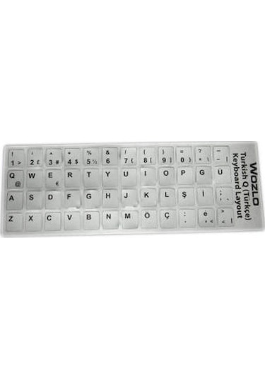 Türkçe Gümüş Q - F Klavye Etiketi - Laptop PC Keyboard Sticker