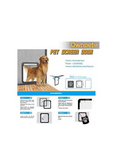 Lemestar Küçük-orta Evcil Hayvanlar İçin Otomatik Kapanır Kilitlebilir Abs Kedi Köpek Penceresi Kapısı 24x29cm S Boyutu