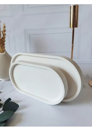 Cre Art Dekoratif Alçı Stand 2 Adet Alçı Tabakçakmak 238936696 Beyaz