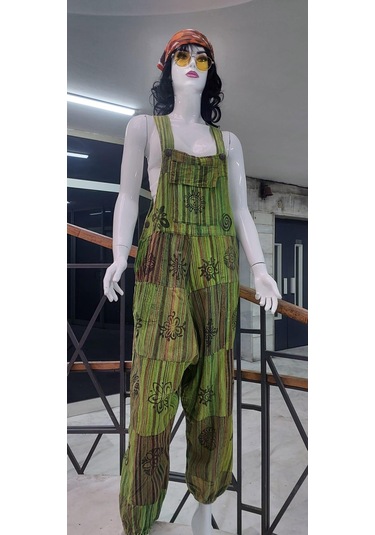 Hint Otantik Yıkamalı Taşlanmış Neon Şalvar Tulum Çok Renkli