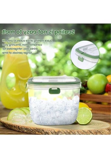 Ulzyvf Yeşil Kapaklı Buz Kovası, Tong Mühürlü Konteyner, Buz Kovası Kapalı Yeşil