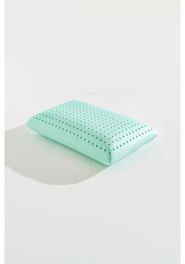 Color Terapi Hava Kanallı Yeşil Ortopedik Visco Yastık 60x40x15 Cm Beyaz