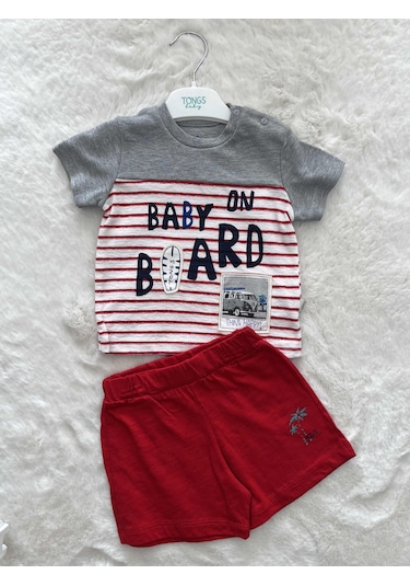 Baby On Board Şortlu 2'li Takım Kırmızı