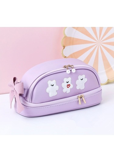 Şık Ve Fonksiyonel Öğrenciler İçin Kalem Kutusu - Mor Renkli Okul Malzemesi Mor