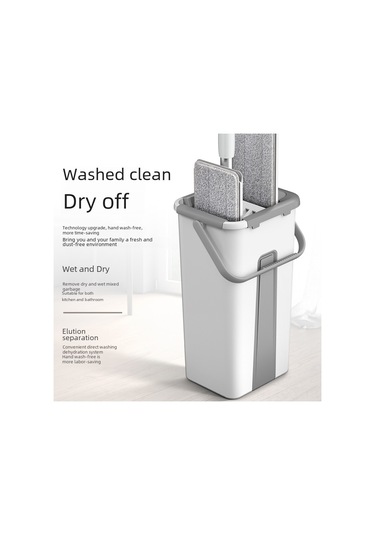 Shineyee Ev İçi Kuru/ıslak Kullanıma Uygun Ultra İnce Lifli Mop Seti - Ellerden Temizleme Gerektirmeyen 3 Bez + Sepet + Mop