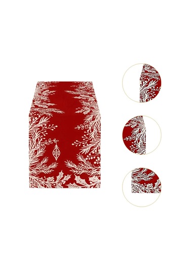 Suntek Dikdörtgen Masa Örtüsü Festival Mevsimlik Kış Yapraklar